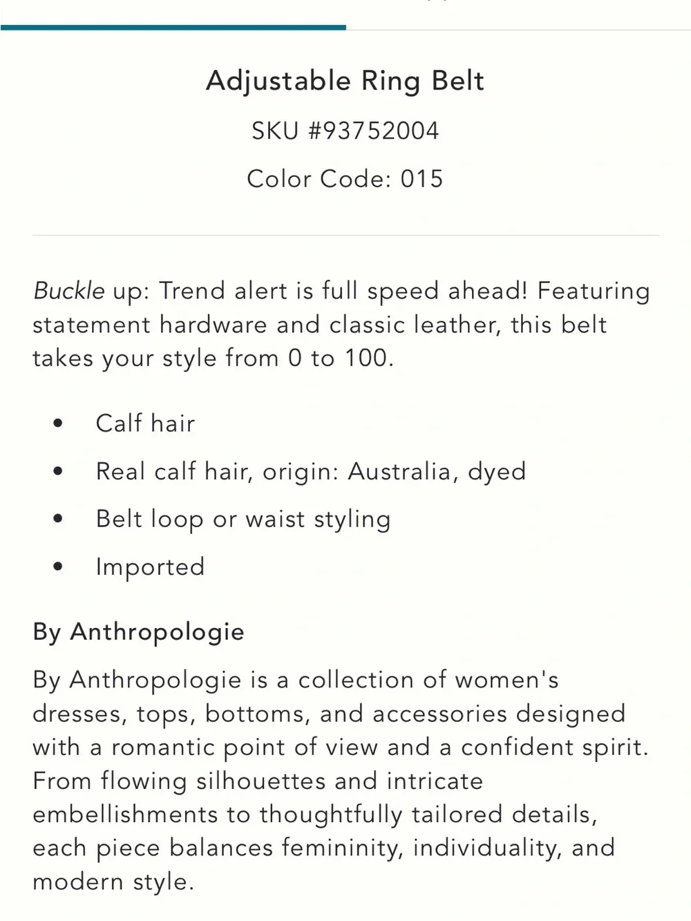 Anthropologie belt leopard